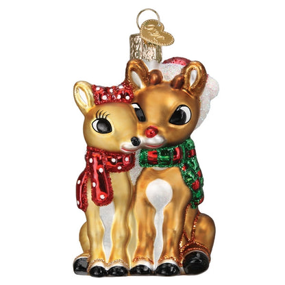 Rudolph® and Clarice™ Blown Glass Ornament
