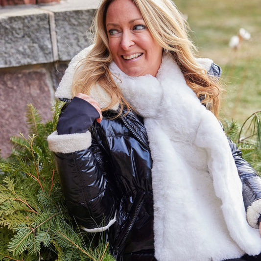 White Faux Fur Scarf