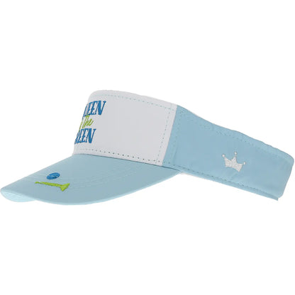 Queen of the Green - Light Teal & White Adjustable Visor