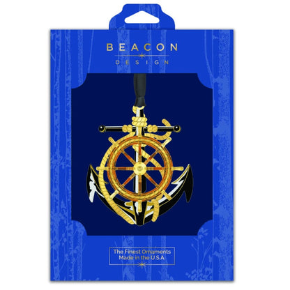 Anchor & Wheel Brass Ornament