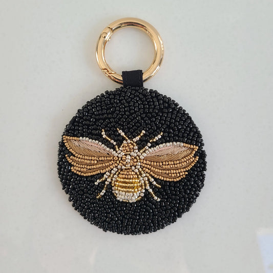 Bedazzled Bee Beaded Key Chain