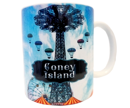 Vintage Parachute Drop, Brooklyn New York Mug