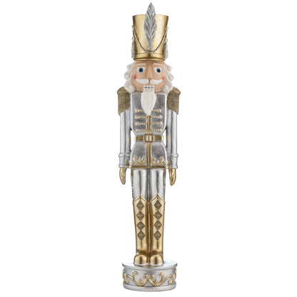 37 Inch Gold and Silver Christmas Nutcracker- Haute Decor