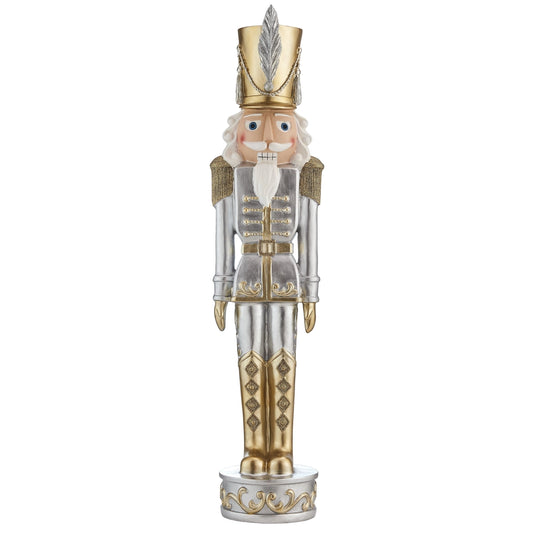 37 Inch Gold and Silver Christmas Nutcracker- Haute Decor - NY Gift Boutique