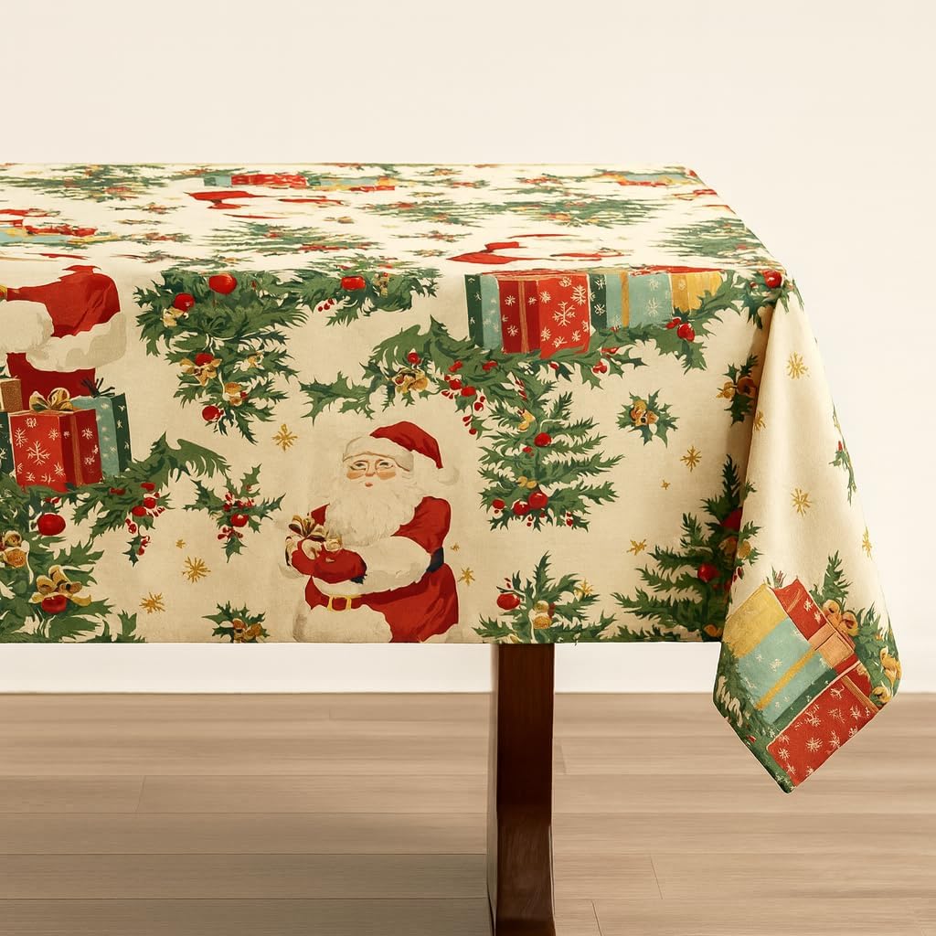 Vintage Santa Holiday Tablecloth