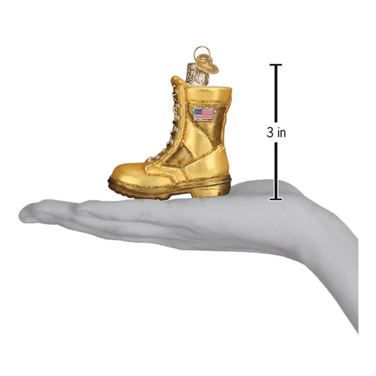 Military Boot Blown Glass Ornament