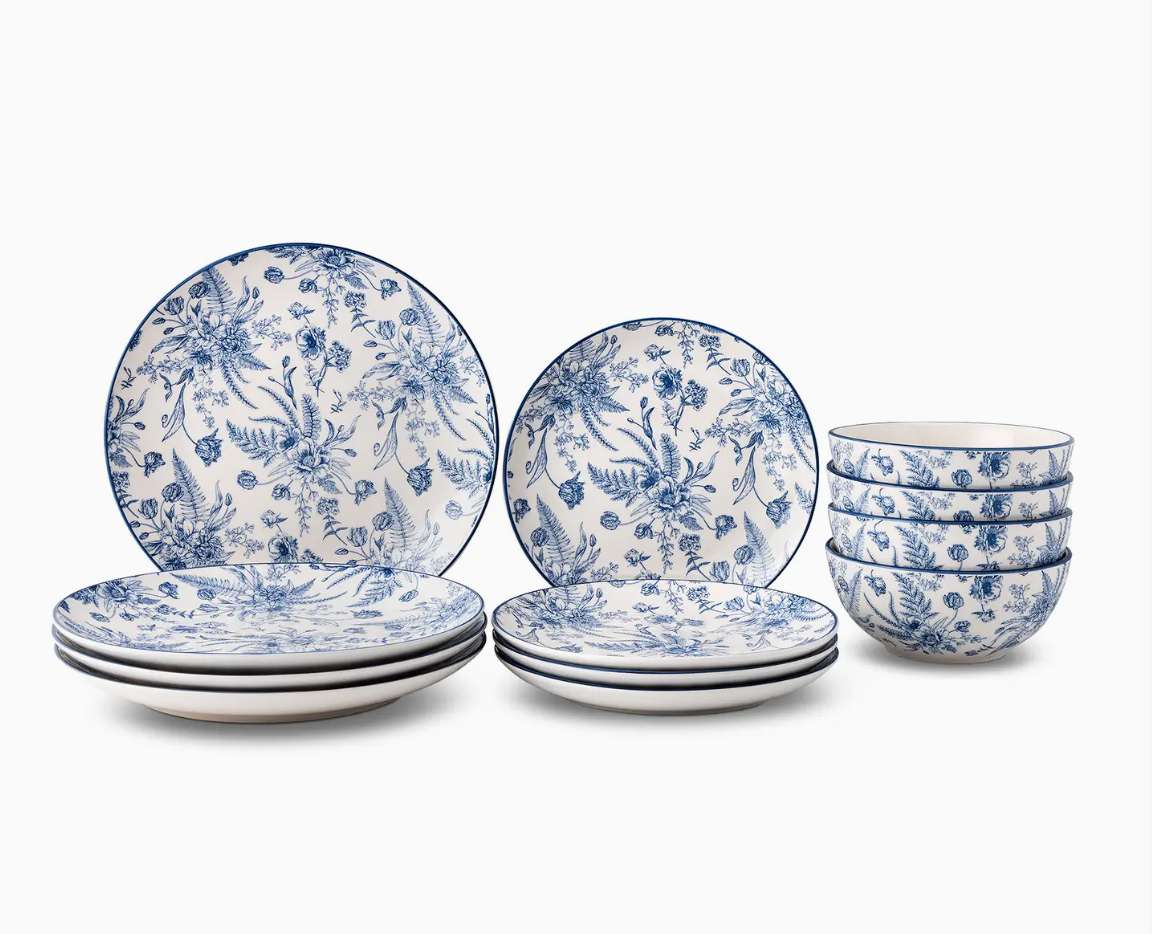 12pc Toile Dinnerware Set - Blazer