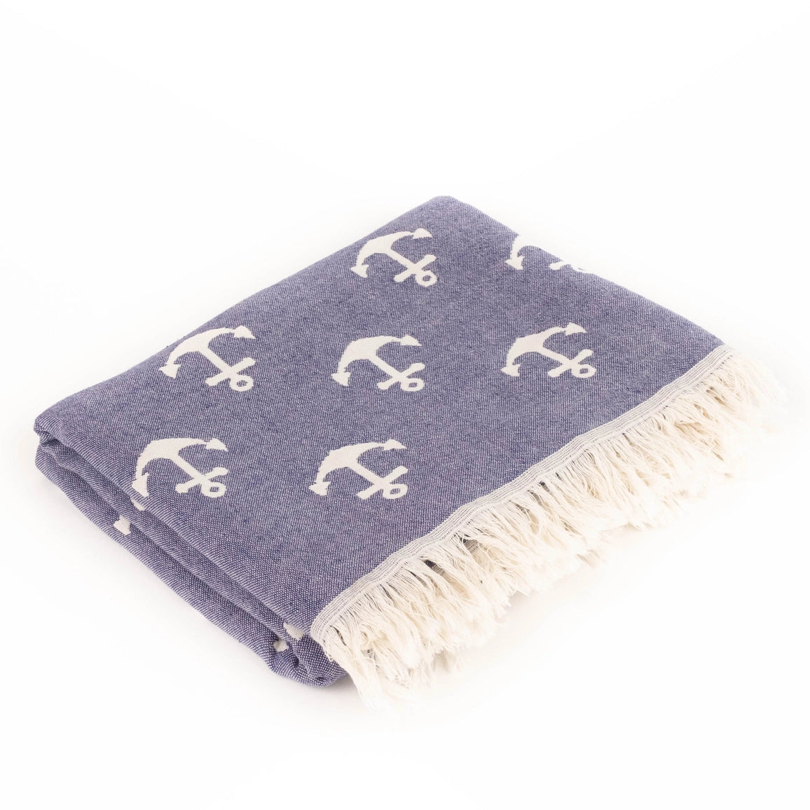 Turkish Beach Towel -Double Sided Anchor - NY Gift Boutique