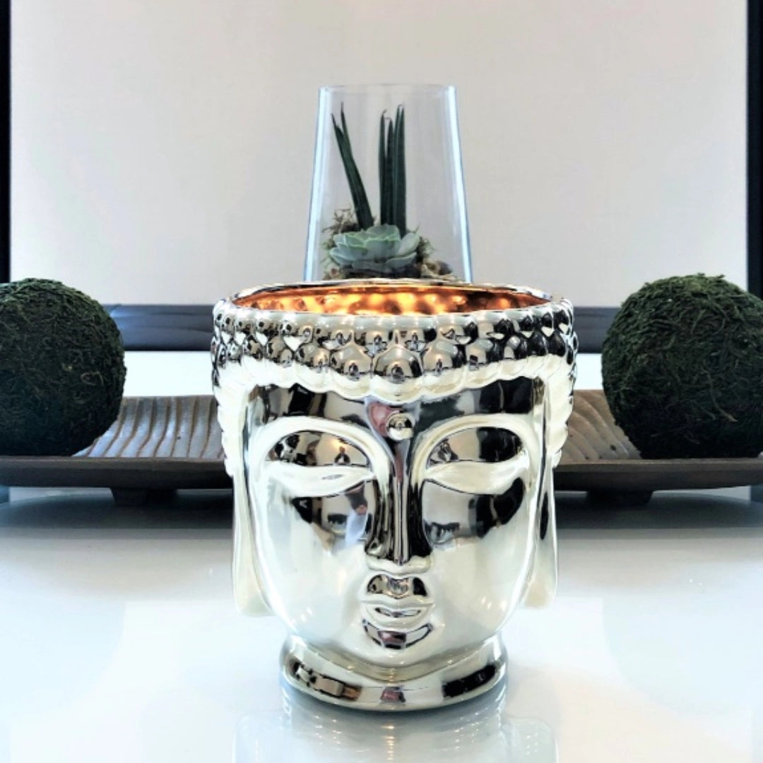 Silver Buddha Perfumed Candle – Grapefruit & Tonka