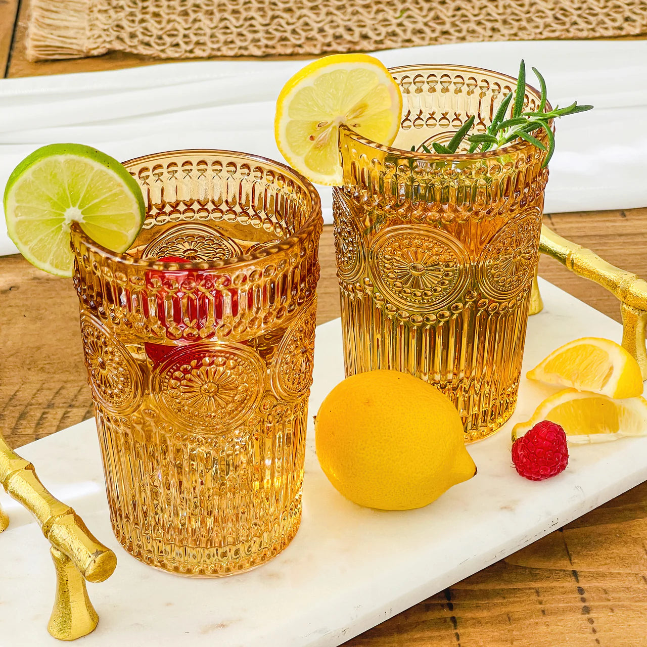 13 oz. Vintage Textured Drinking Glasses (Set of 6)