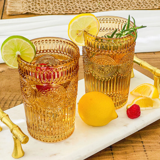 13 oz. Vintage Textured Drinking Glasses (Set of 6)