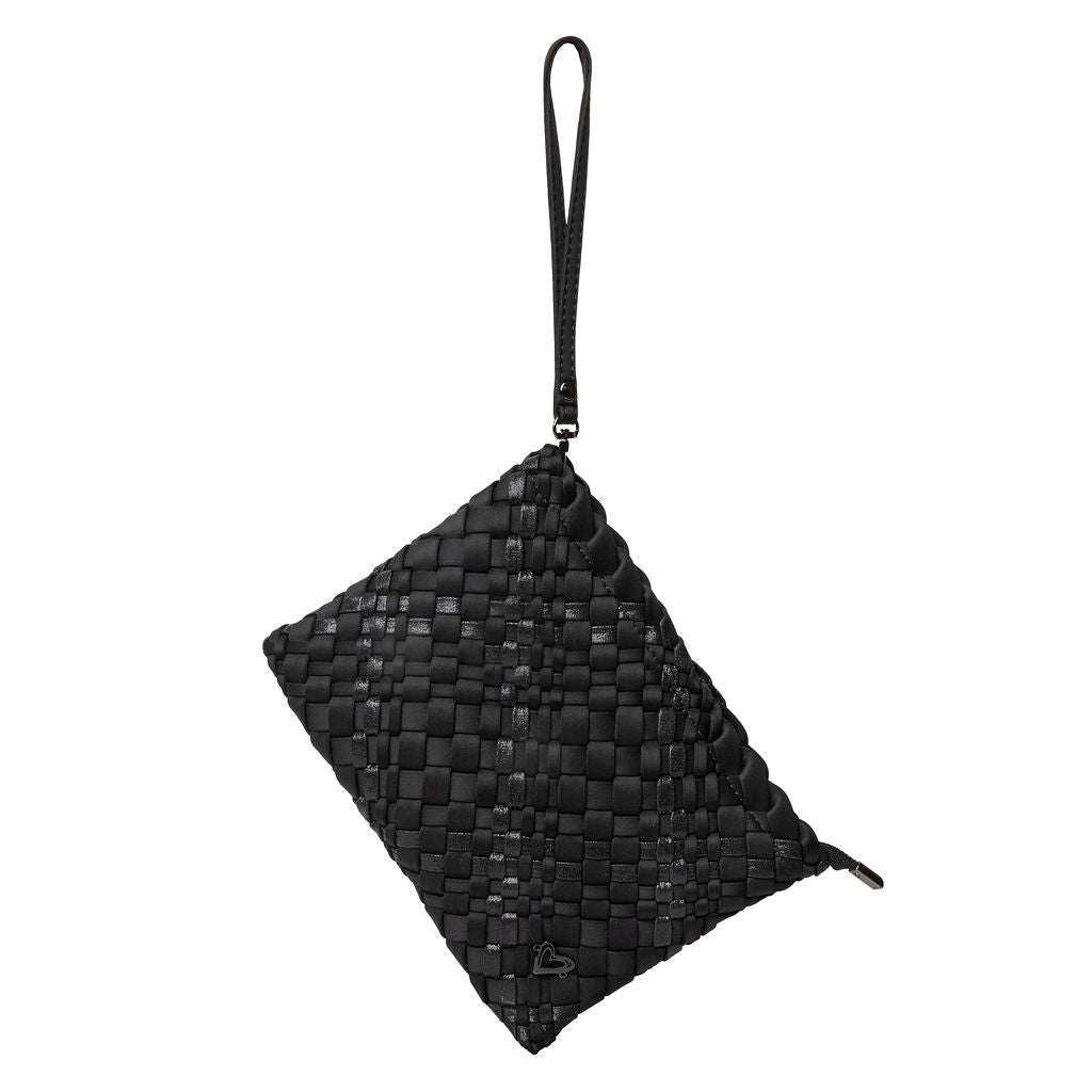 London Woven Large Tote - Nero (Black & Metallic Black)