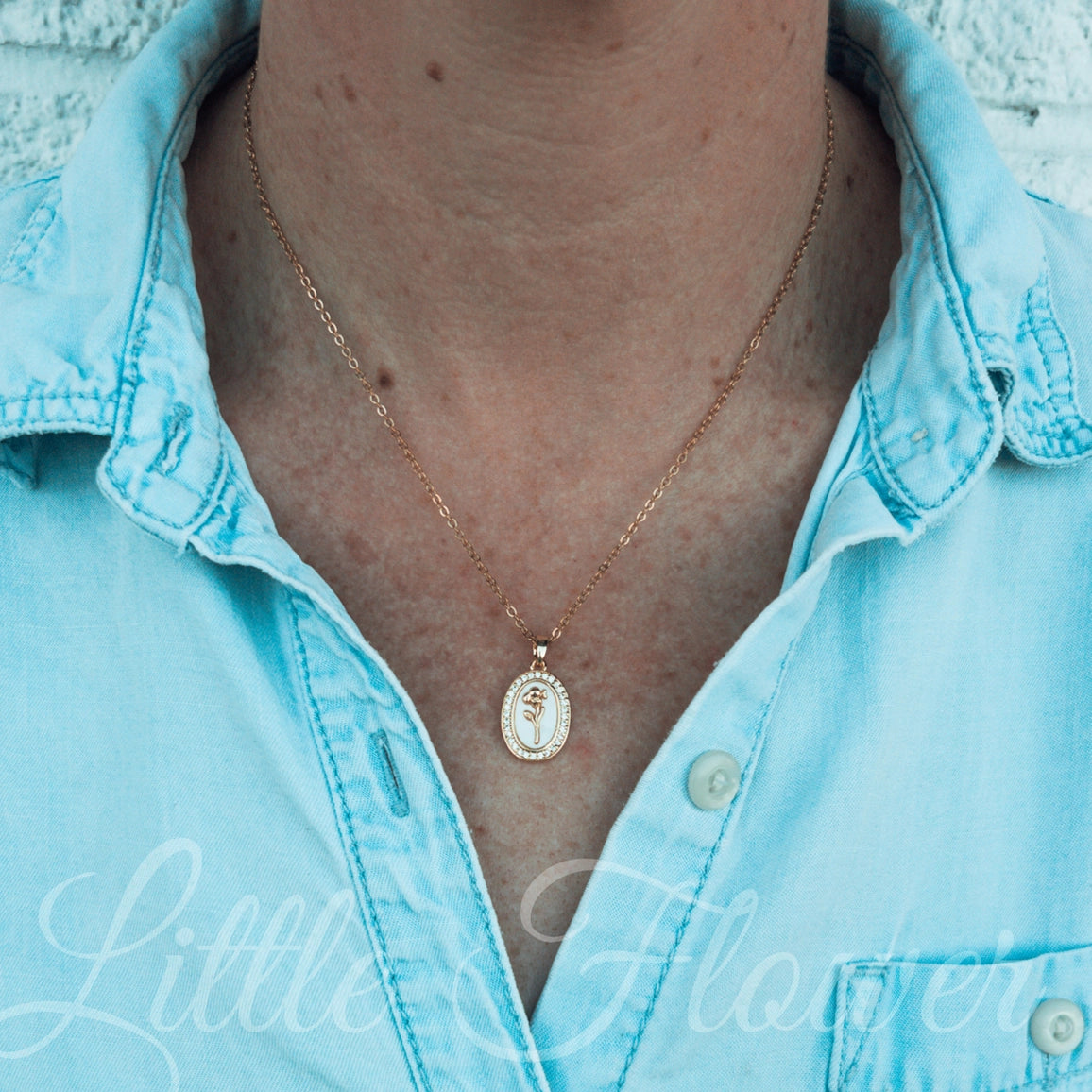 Little Flower -St. Therese- Necklace - NY Gift Boutique