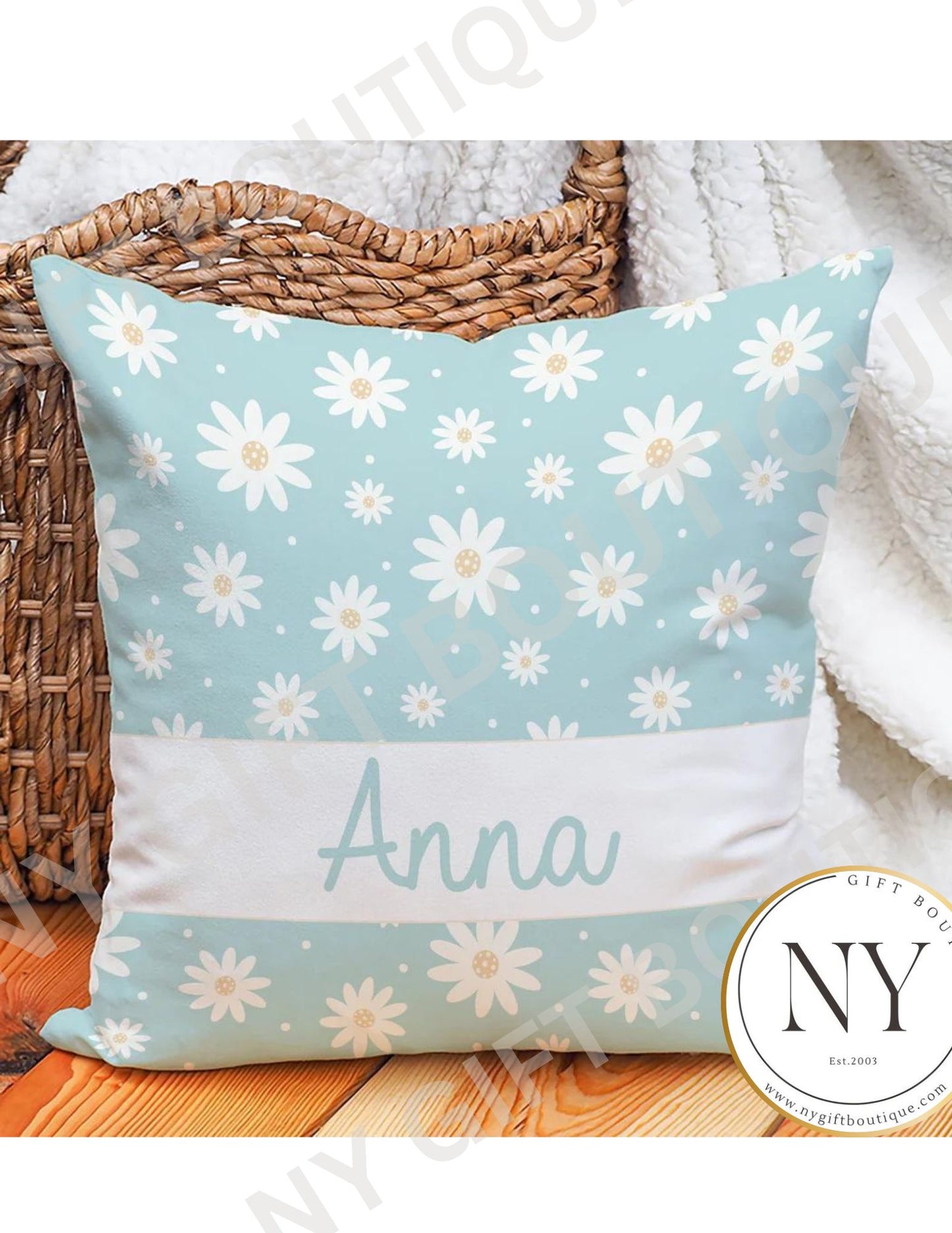 Clear Blue Skies Daisy Personalized Cuddle Pillow