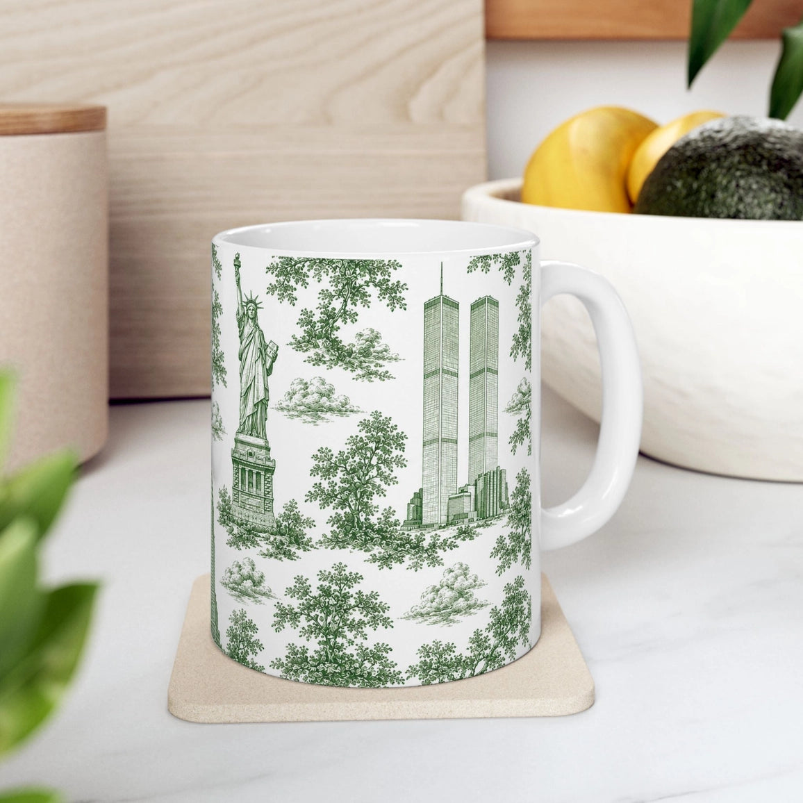 Manhattan Toile De Jouy Chinoiserie Ceramic Mug