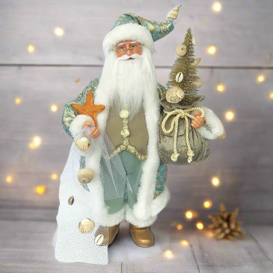15" Seashore Santa – Coastal Holiday Elegance