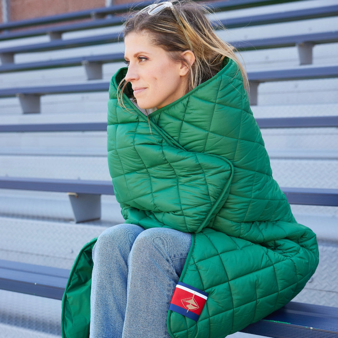 Green Waterproof Quilted Puffer Blanket