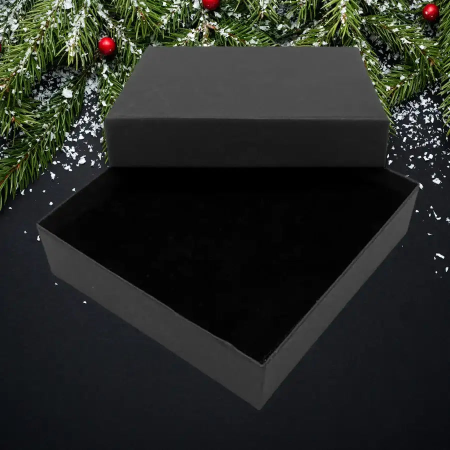 Black Cardboard Ornament Gift Box & Velvet Filler