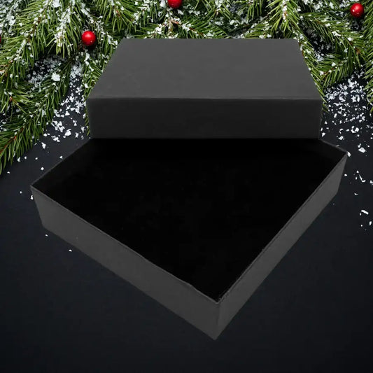 Black Cardboard Ornament Gift Box & Velvet Filler