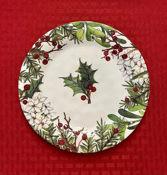 Holly & Berries Holiday Salad Plate