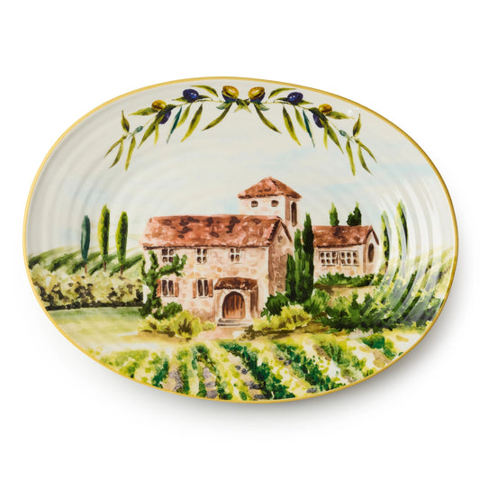 Tuscany Ceramic Oval Platter 16in X 11.5in