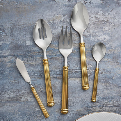 18/10 Colonnade 45 Piece Gold Flatware Set