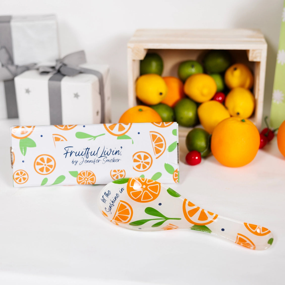 Oranges - 9.25" Glass Spoon Rest