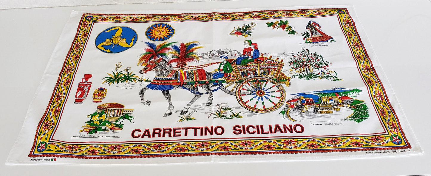 Carrettino Sicilian Cotton Tea Towel Made in Italy