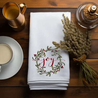 Christmas Joy Wreath Hand Towel