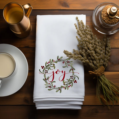 Christmas Joy Wreath Hand Towel