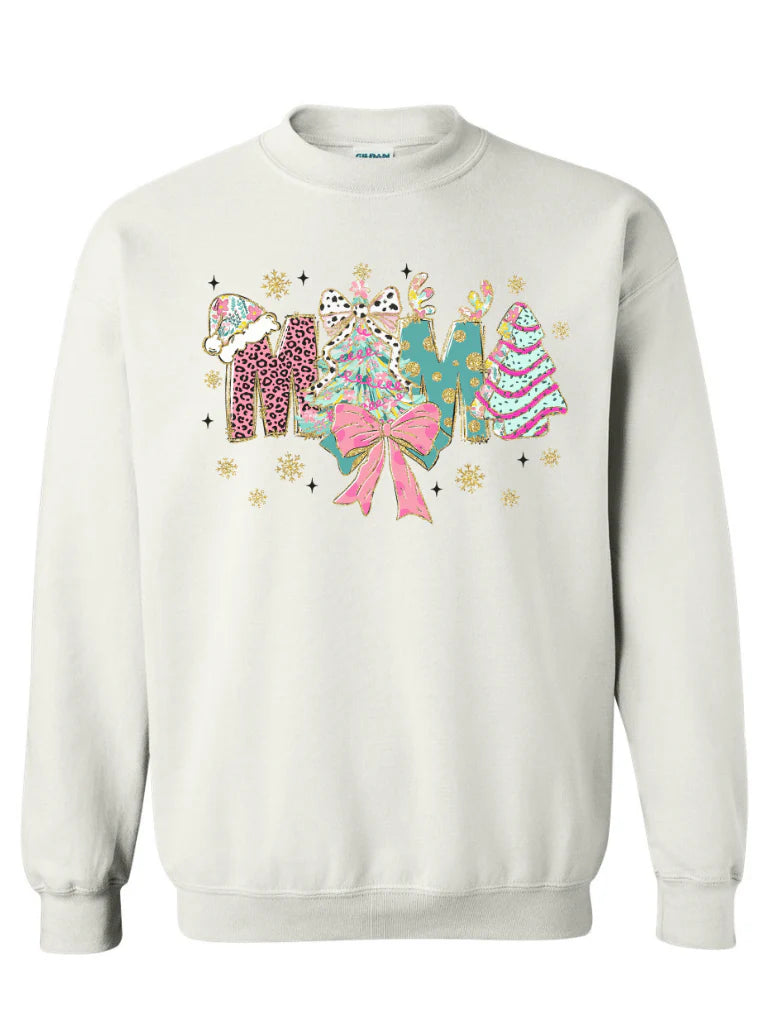 Mama Christmas Sweatshirt with Personalized Sleeve