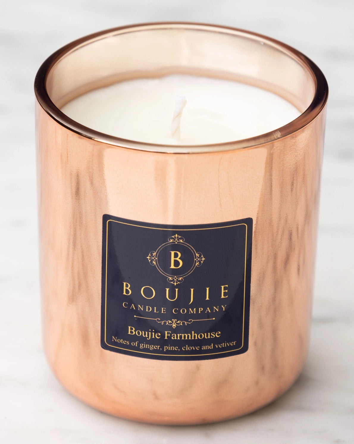 Boujie Farmhouse Glass Filled Candle