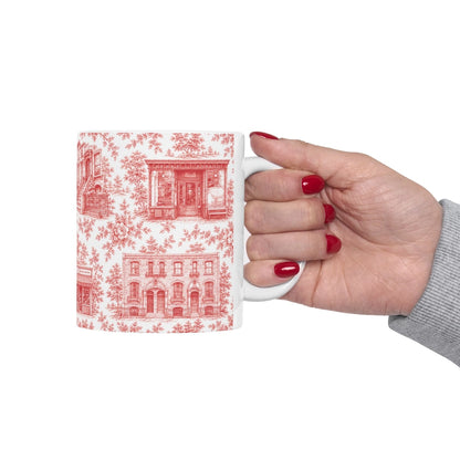 Cobble Hill Blue Toile De Jouy Chinoiserie Ceramic Mug