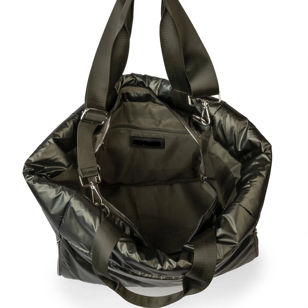 Panorama Large Puffer Tote - Olive