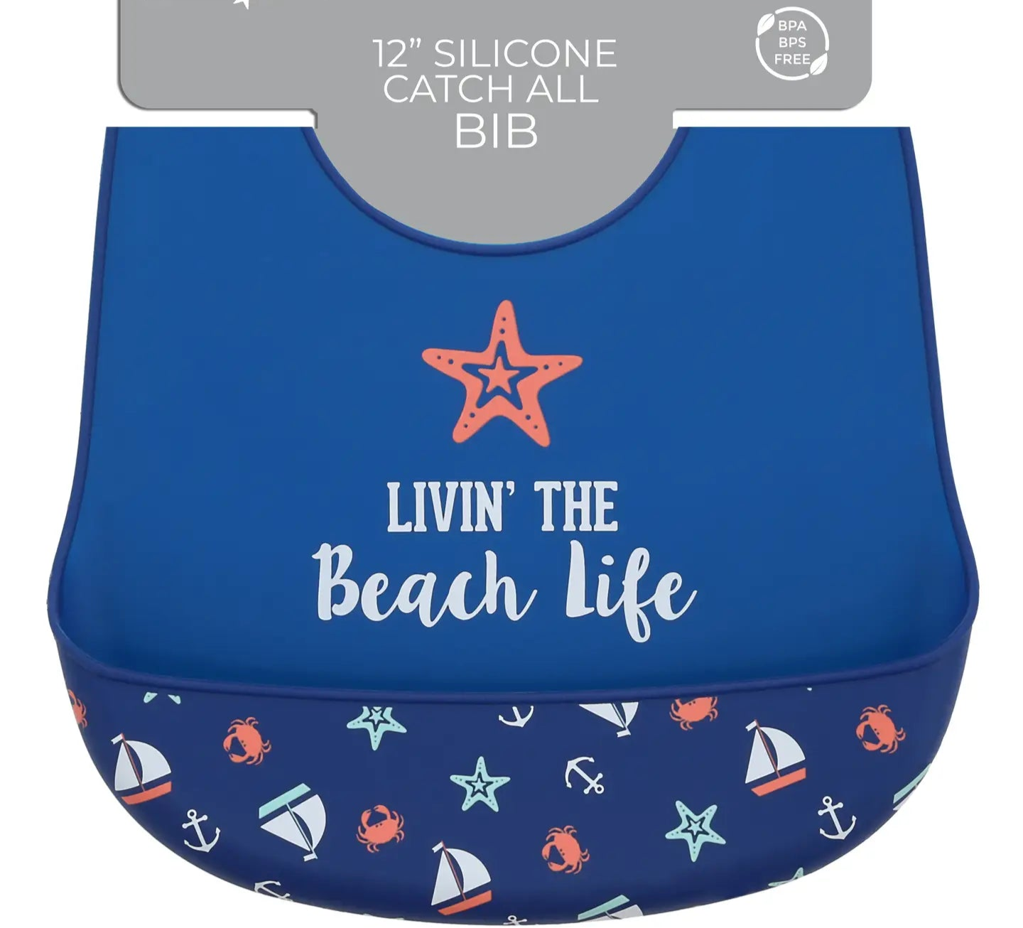 Beach Life - 12" Silicone Catch All Bib
