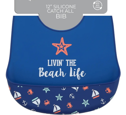 Beach Life - 12" Silicone Catch All Bib