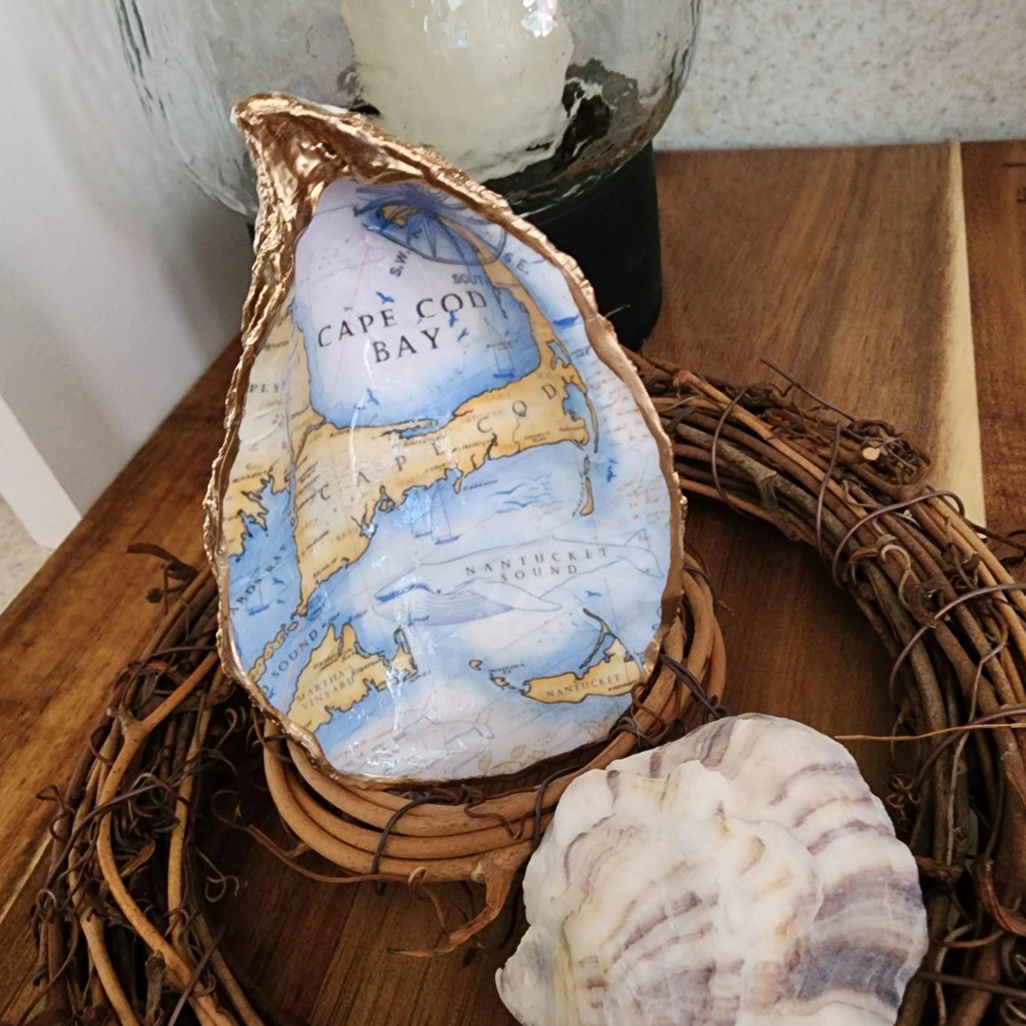 Cape Cod Bay Oyster Shell Dish | Coastal Keepsake Gift