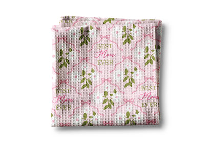 "Best Mom Ever" Waffle Weave Towel