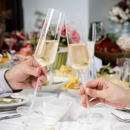 Engaged - Gift Boxed 7 oz Glass Toasting Flute Set - NY Gift Boutique