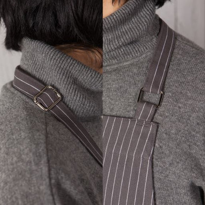 Granite Gray Pinstripe Chef Apron