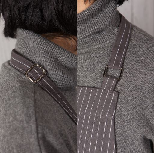 Granite Gray Pinstripe Chef Apron
