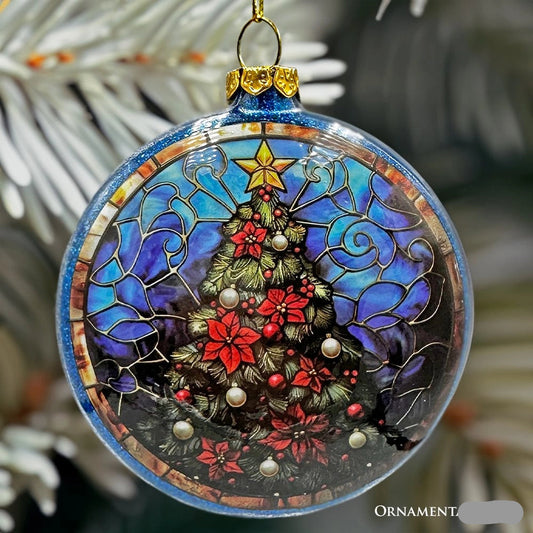 Wonderful Santa Claus Stained Glass Effect Ornament