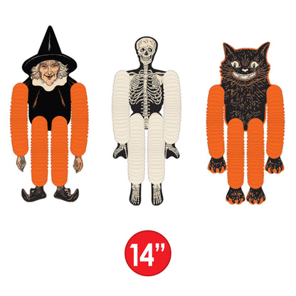 Pre-Order - Vintage Halloween Tissue Dancers 14". 3/pkg