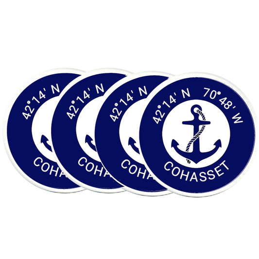 Custom Latitude & Longitude Acrylic Coaster Set of 4