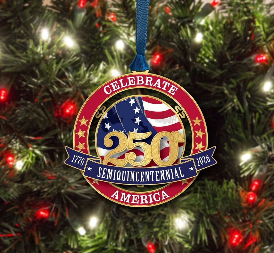 2026 Celebrate America Brass Ornament - NY Gift Boutique