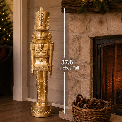 37.6" Gold Christmas Nutcracker Statue — Haute Decor