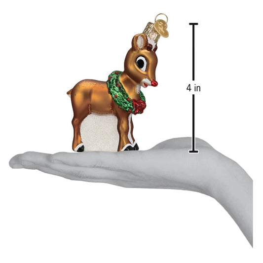 Rudolph the Red-Nosed Reindeer® Blown Glass Ornament