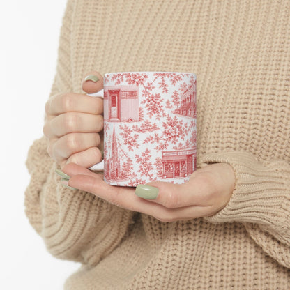 Cobble Hill Blue Toile De Jouy Chinoiserie Ceramic Mug