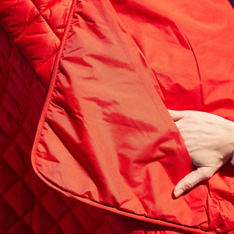 Red Waterproof Quilted Puffer Blanket