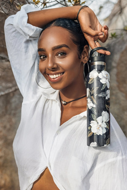 Magnolia | Dark Garden 25 oz Insulated Water Bottle